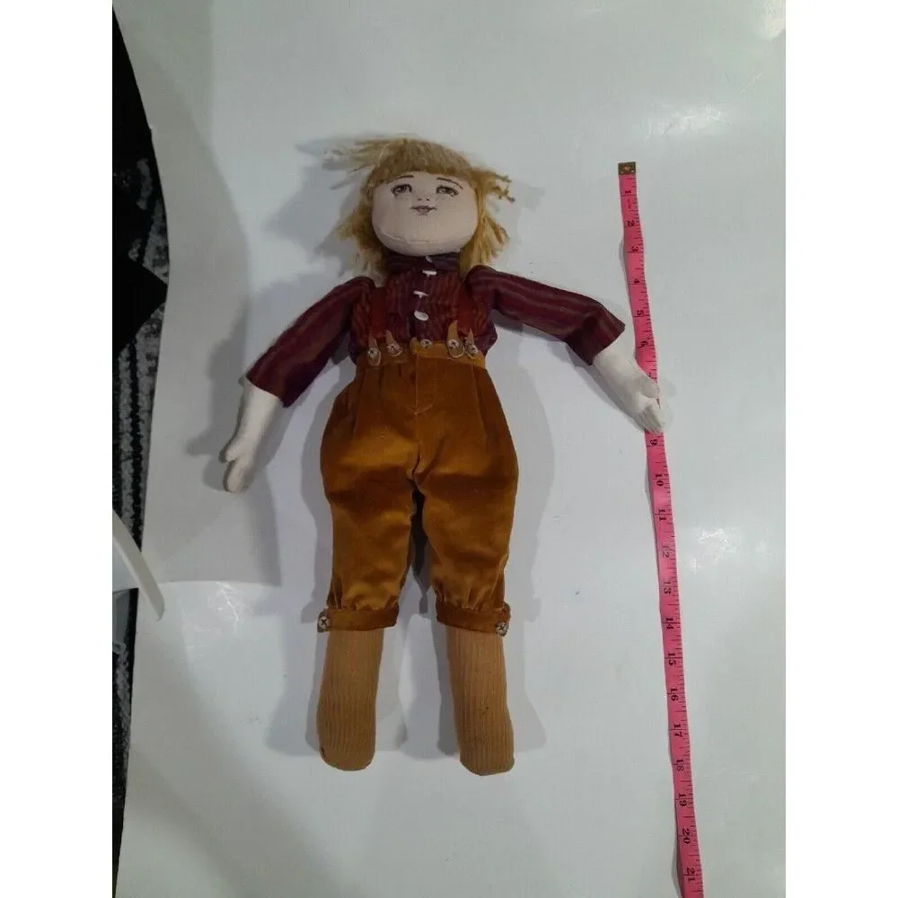 Vintage Cloth Boy Doll, Freckles, Blond, 18 Inch